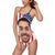 Face Swimsuit One Piece Swimsuit Custom Bathing Suit with Big Face - American Flag