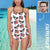 Face Swimsuit One Piece Swimsuit Custom Bathing Suit with Face - American Flag with Eagle