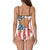 Face Swimsuit One Piece Swimsuit Custom Bathing Suit with Face - Artistic American Flag