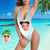 One Piece Swimsuit My Face Swimsuit Custom Bathing Suit V-Neck with Face - Blue Blooming