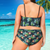 Best Plus Size Swimwear Face Swimsuit Custom Ruffle Bikini with Face High Waisted - Leaves