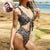 Custom Face Bikini Women's Chest Strap Bathing Suit for Girlfriend or Wife Funny Personalized Photo My Lover Bikini Birthday Aniversary Gift - Leopard Pattern