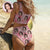 Face Bikini Custom Face Bikini Women's Chest Strap Bathing Suit for Girlfriend or Wife Funny Personalized Photo My Lover Bikini Birthday Aniversary Gift - Pink Leopard Pattern