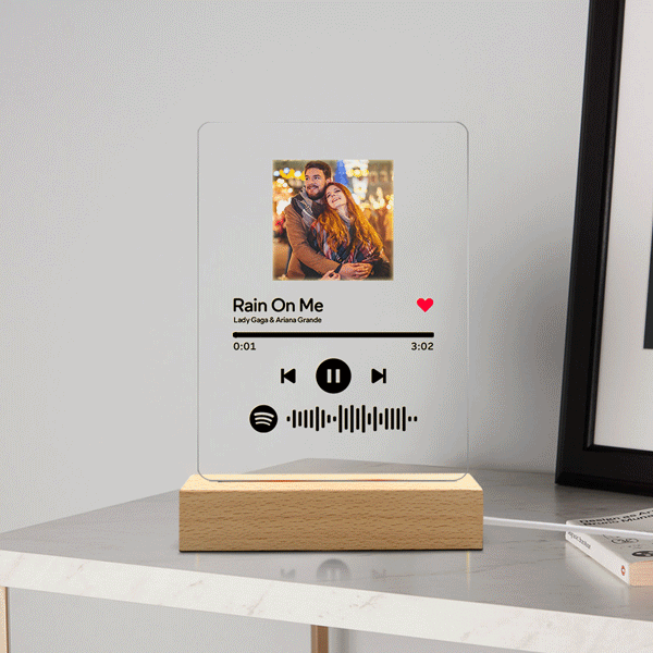 Spotify Art Glass Album Cover Custom Music Plaque Best Photo Gift For Boyfriend