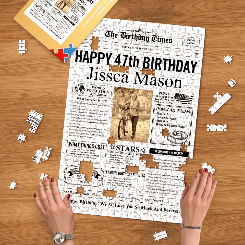 Custom Birthday Puzzle Historical Events of Specific Year Jigsaw Puzzle Personalized Photo & Text Perfect Gift for Birthday