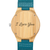 Men's Engraved Wooden Photo Watch Blue Leather Strap - Bamboo - photowatch