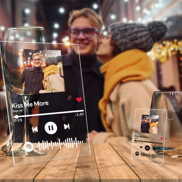 Spotify Acrylic Glass Custom Spotify Code Music Plaque With A Same Spotify Glass Keychain