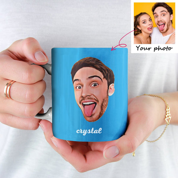 Valentine's Gifts Custom Face Portrait Mug Personalized Photo Mug Gift-Name Avaiable