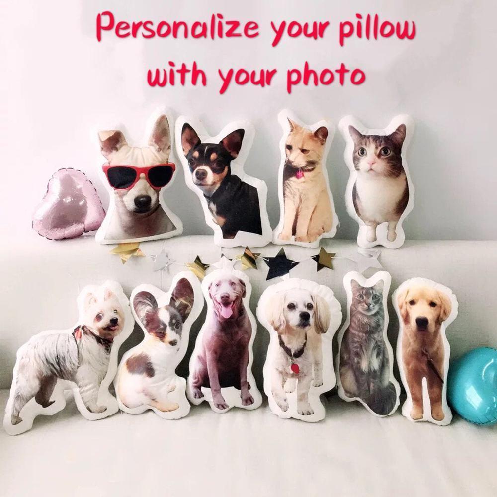 Personalized Pet Photo Dog Pet Face Pillow Cat Dog Shaped Pillow Gift