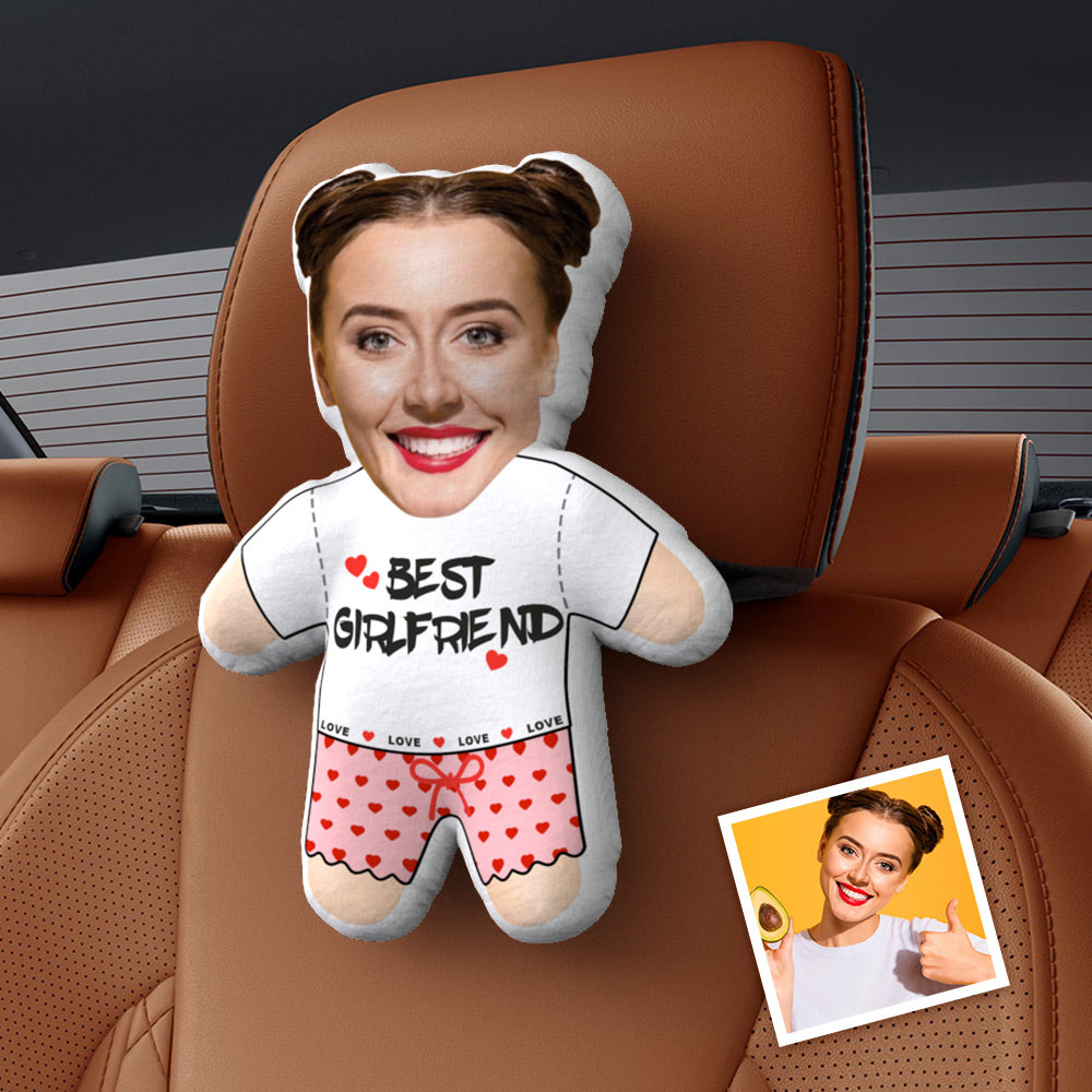 Personalized  Face Car Seat Pillow Best Girlfriend Customized Soft Face Best GirlfriendPillow For Car and Chair - Myphotomugs
