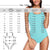 One Piece Swimsuit My Face Swimsuit Custom Bathing Suit V-Neck with Face - Leaves & Flowers
