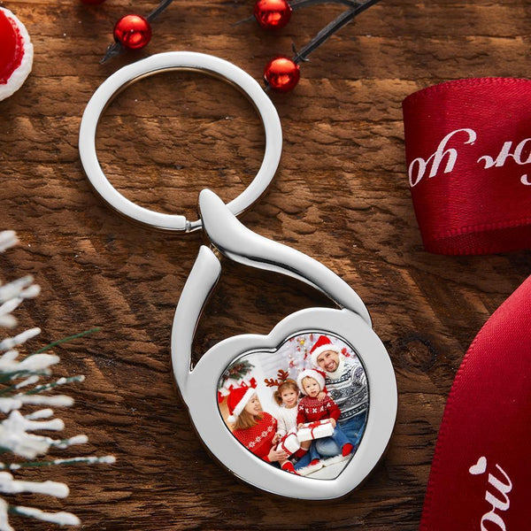 Custom Family Photo Acrylic Keychain Personalized Heart-shaped Keychain Festival Special Gift