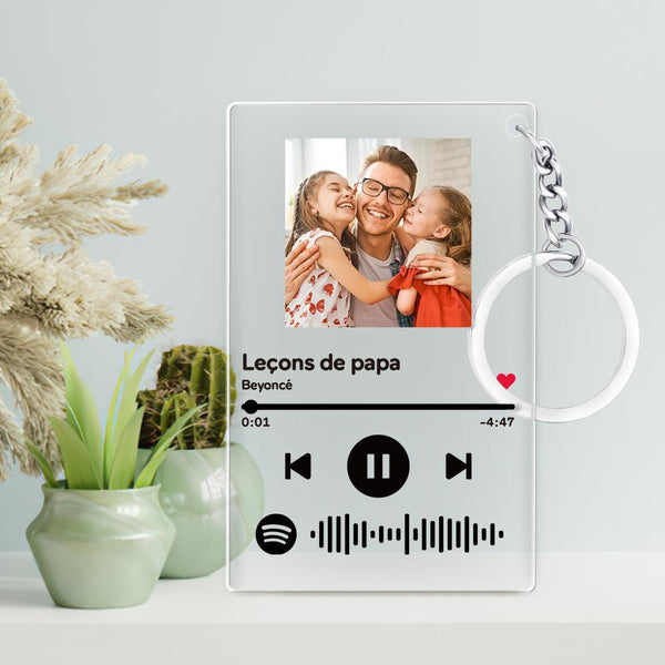 Custom Music Acrylic Music Keychain Personalized Music Photo Keychain the Best Photo Gift For Father