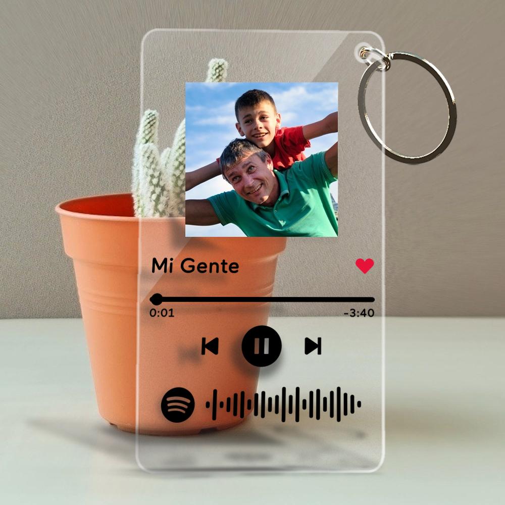 Custom Photo Spotify Keychain Spotify Glass Gift For Kids