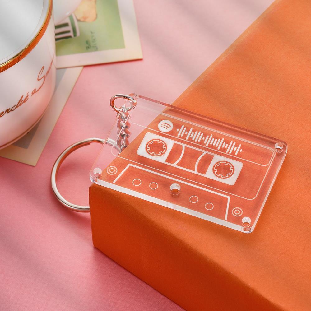 Music Code Mixtape Keychain Custom Music Plaque Keyring