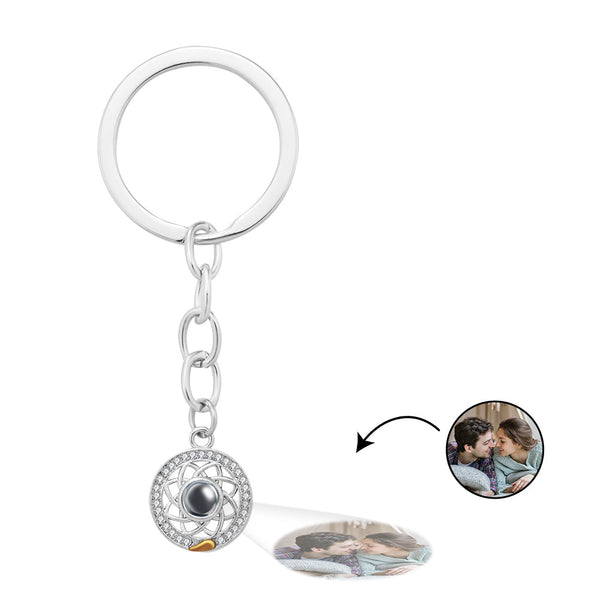 Custom Photo Projection Keychain Sun and Moon Couple Commemorative Gifts - Myphotomugs