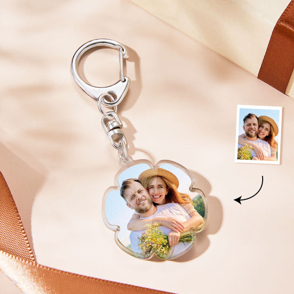 Custom Photo Flower-shaped Keychain Personalized Petal Acrylic Pendant Gifts for Girls - Myphotomugs