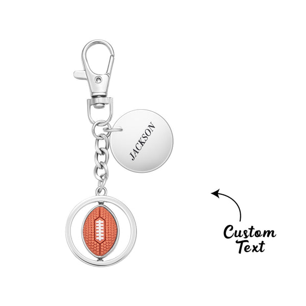 Custom Engraved Keychain American Football Rotatable Pendant Sports Lover Gifts - Myphotomugs
