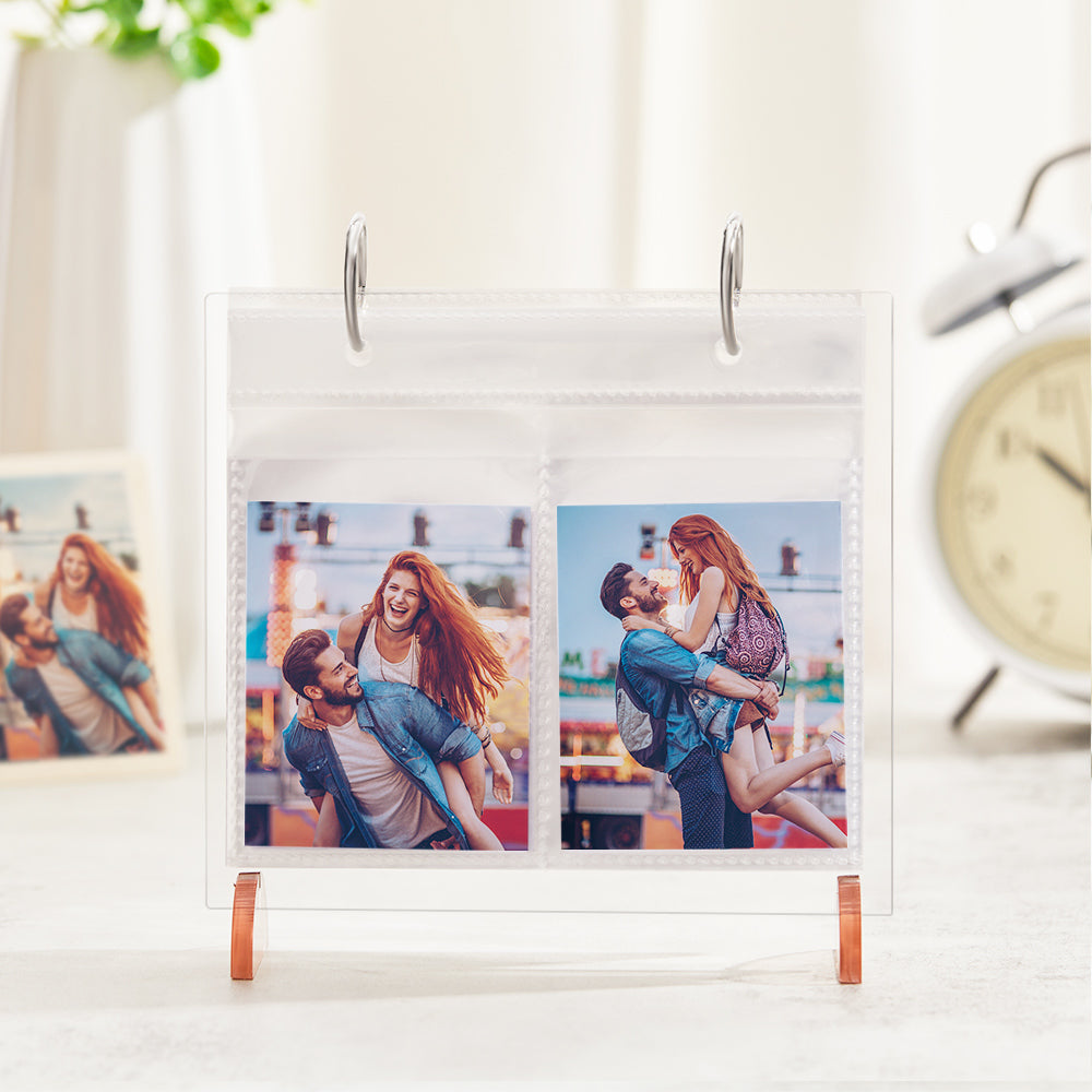Custom Photo Acrylic Frame Mini Flip Pictures Desktop Decoration For Her - Myphotomugs