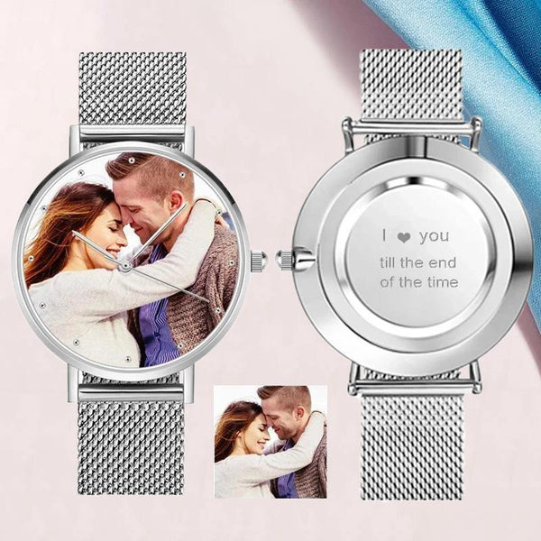 Custom Photo Watch Engraved Alloy Bracelet-Personalized Gift For Her