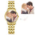 Engraved Gold Alloy Bracelet Photo Watch 40mm Best Gift for Mom