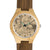 Wocustom-men's Engraved Bamboo Photo Watch Wooden Leather Strap 40mm