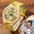 Men's Engraved Bamboo Photo Watch Wooden Leather Strap 45mm - photowatch