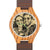 custom-men's Engraved Wooden Photo Watch Brown Strap 45mm For Him