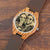 custom-men's Engraved Wooden Photo Watch Brown Strap 45mm For Him