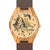 custom-men's Engraved Wooden Photo Watch Brown Leather Strap 45mm - photowatch