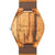 custom-men's Engraved Wooden Photo Watch Brown Leather Strap 45mm