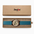 Men's Engraved Wooden Photo Watch Blue Leather Strap