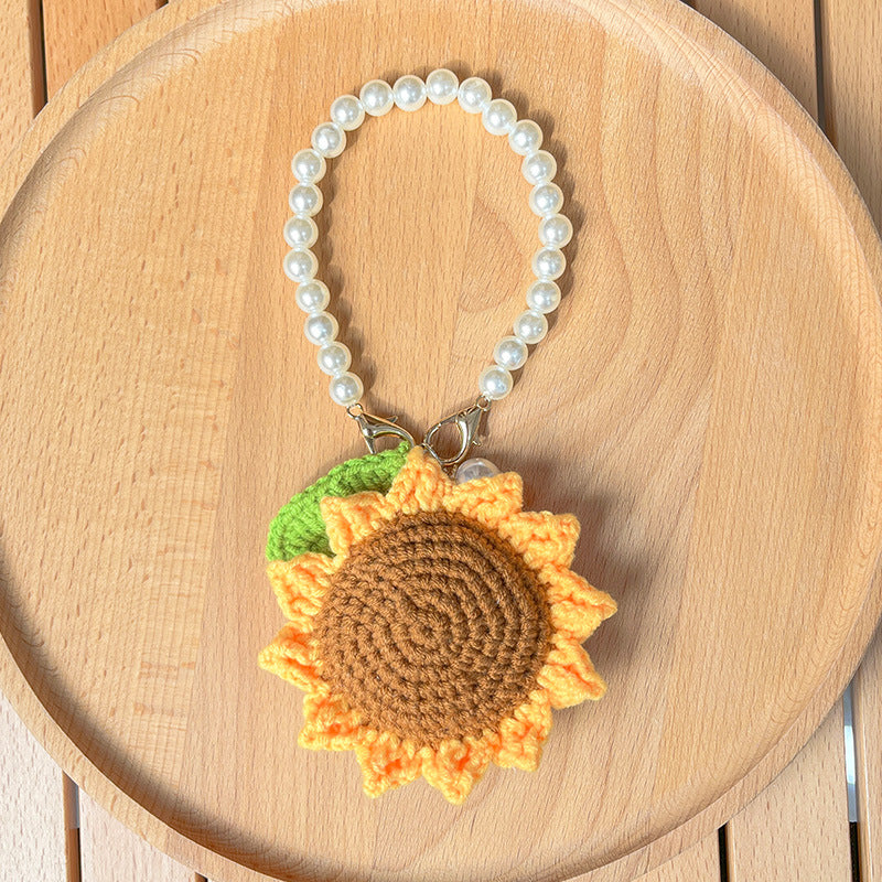 Crochet Sunflower Knitted Flowers Car Mirror Hanging Accessories - Myphotomugs
