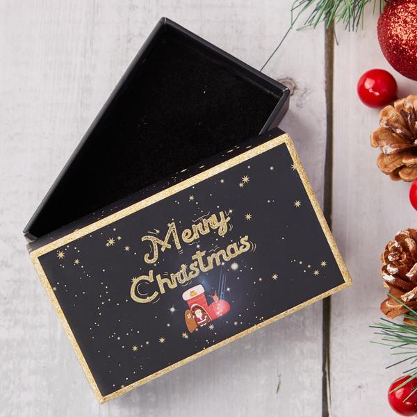 Merry Christmas Black Gift Box Jewelry Box Packing for Gifts