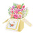 Colorful Floral Box Pop up Card for Valentine's Day