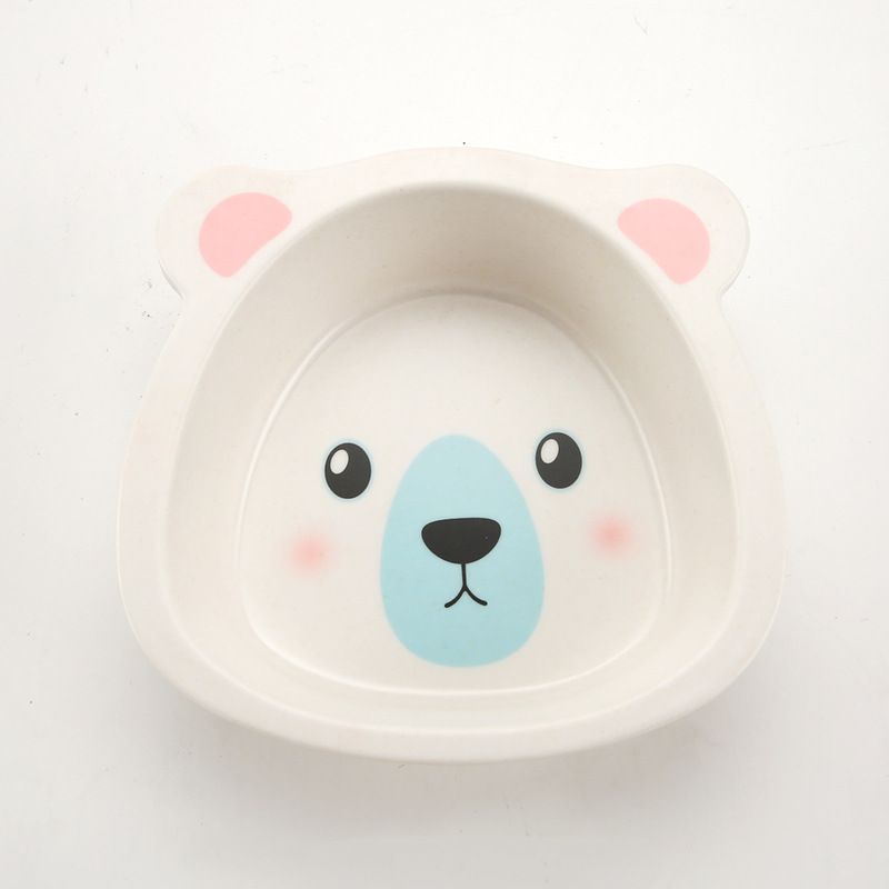 Bamboo Fiber Cartoon Animal Dining Plate Children Tableware Auxiliary Food Plate