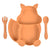 Baby Silicone Feeding Divided Dishware Squirrel Shaped Dinner Tray Suction Cup Tableware Auxiliary Food Plate