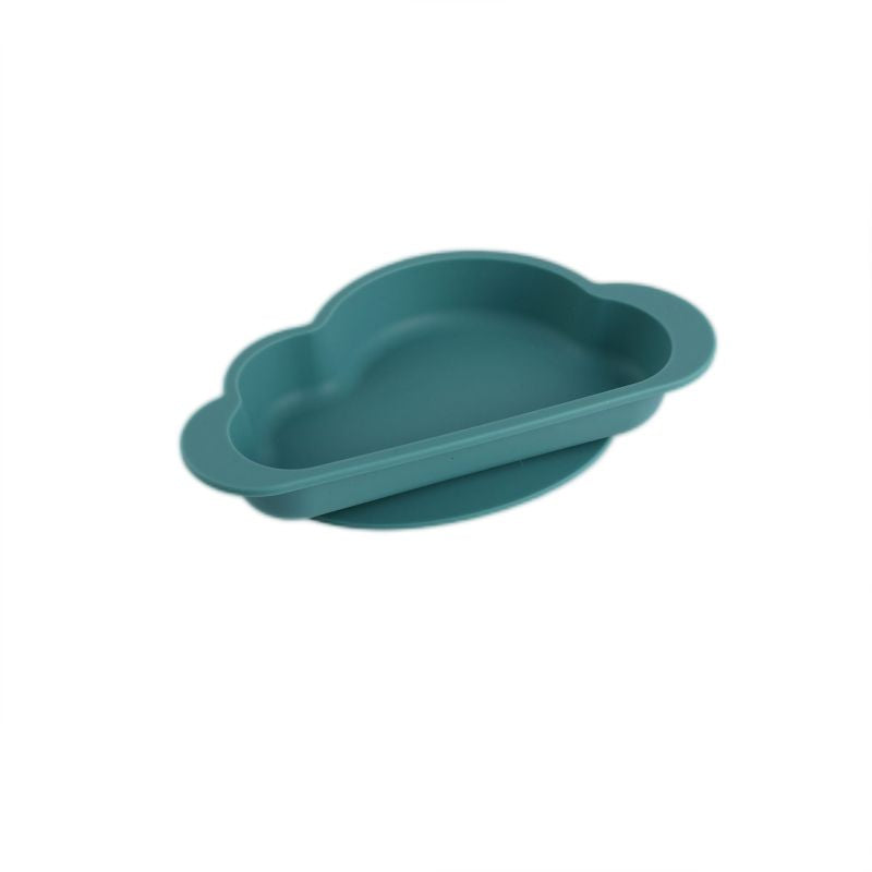 Baby Silicone Feeding Dishware Cloud Shaped Dinner Tray Suction Cup Tableware Auxiliary Food Plate