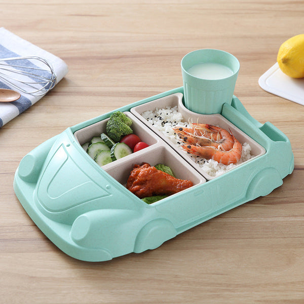 Children's Dinner Plate Complementary Food Bowl Creative Cartoon Car Set