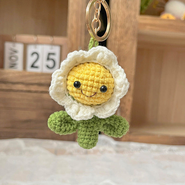 Crochet Flower Keychain Creative Cactus Knitted Keychain Gift for Her - Myphotomugs
