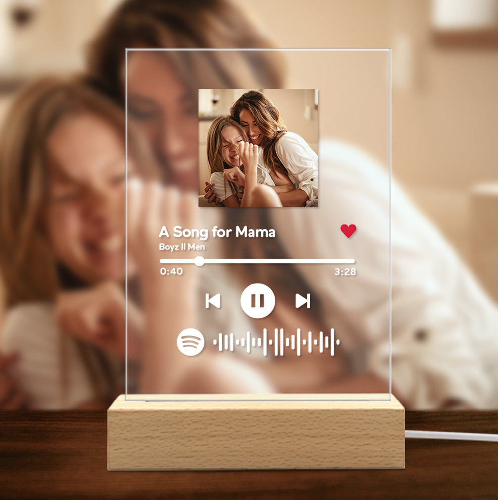 Mother's Day Gifts Custom Music Code Acrylic 3D Night Light Personalized Photo Decorations