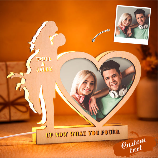 Custom Couple Heart-shaped Photo Light Personalized Name Night Lamp for Valentine's Day and Anniversary