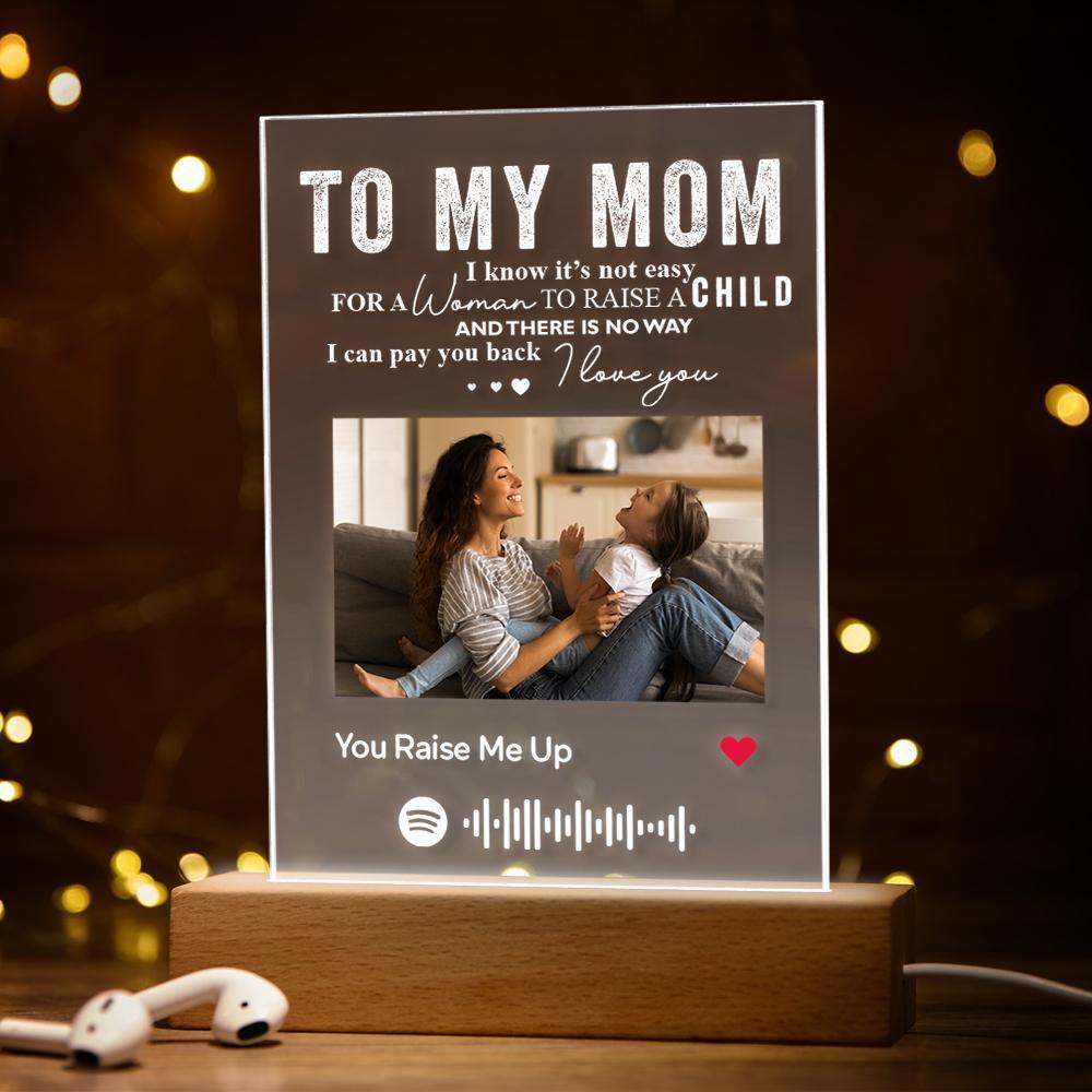 Personalised Spotify Photo Engraved Text Night Light Gifts To My Son Gifts for Boys