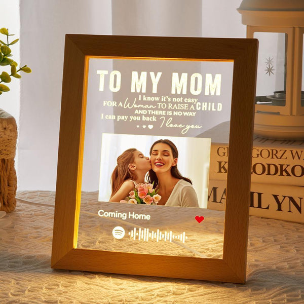 Mother's Day Gift Personalised Spotify Frame Best Gifts Photo Engraved Text Night Light Best Mom Ever Gift for Mum