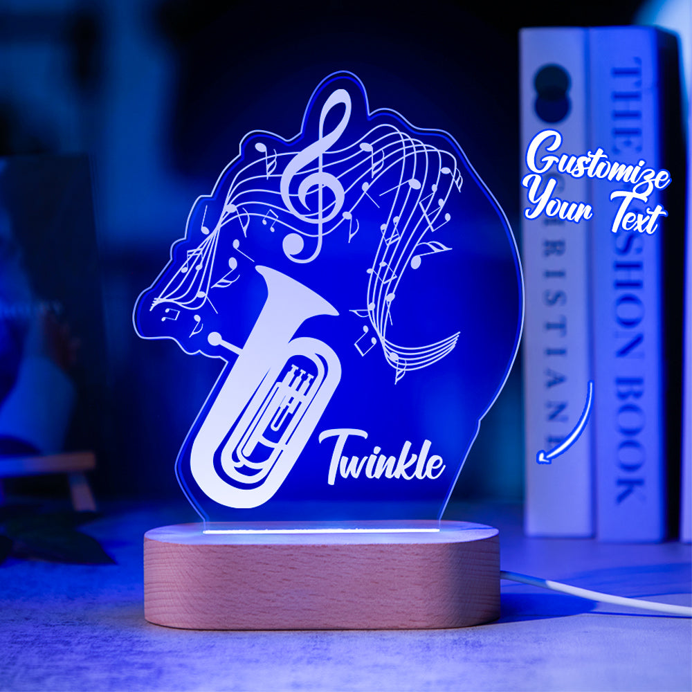 Custom Acrylic Engraved Instrument Night Light Personalized 3D Printed Colorful Lamp Birthday Gift - Myphotomugs