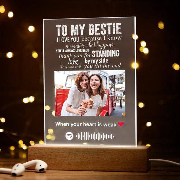 Custom Music Plaque Lamp Christmas Gifts to My Besties Personalised Night Lamp Night Light Gifts For Besties