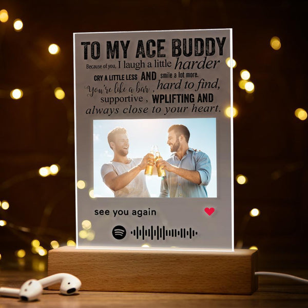 Customized Music LED Light Lamp Christmas Gifts to My Ace Buddy  Perfect Gifts For Best Friends