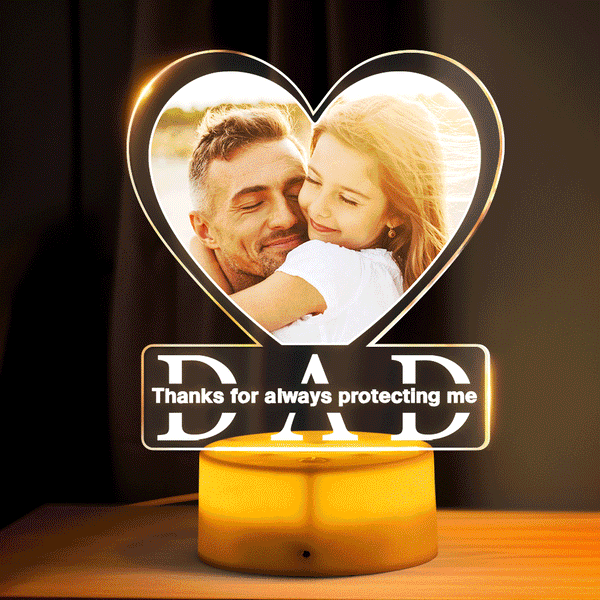 Father's Day Gifts Custom Photo Lamp Personalized Night Light For Dad - Myphotomugs