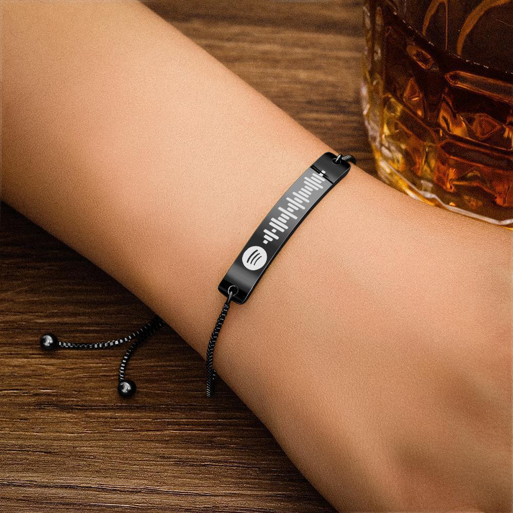 Spotify Code Bracelet Stainless Steel Custom Bracelet Black
