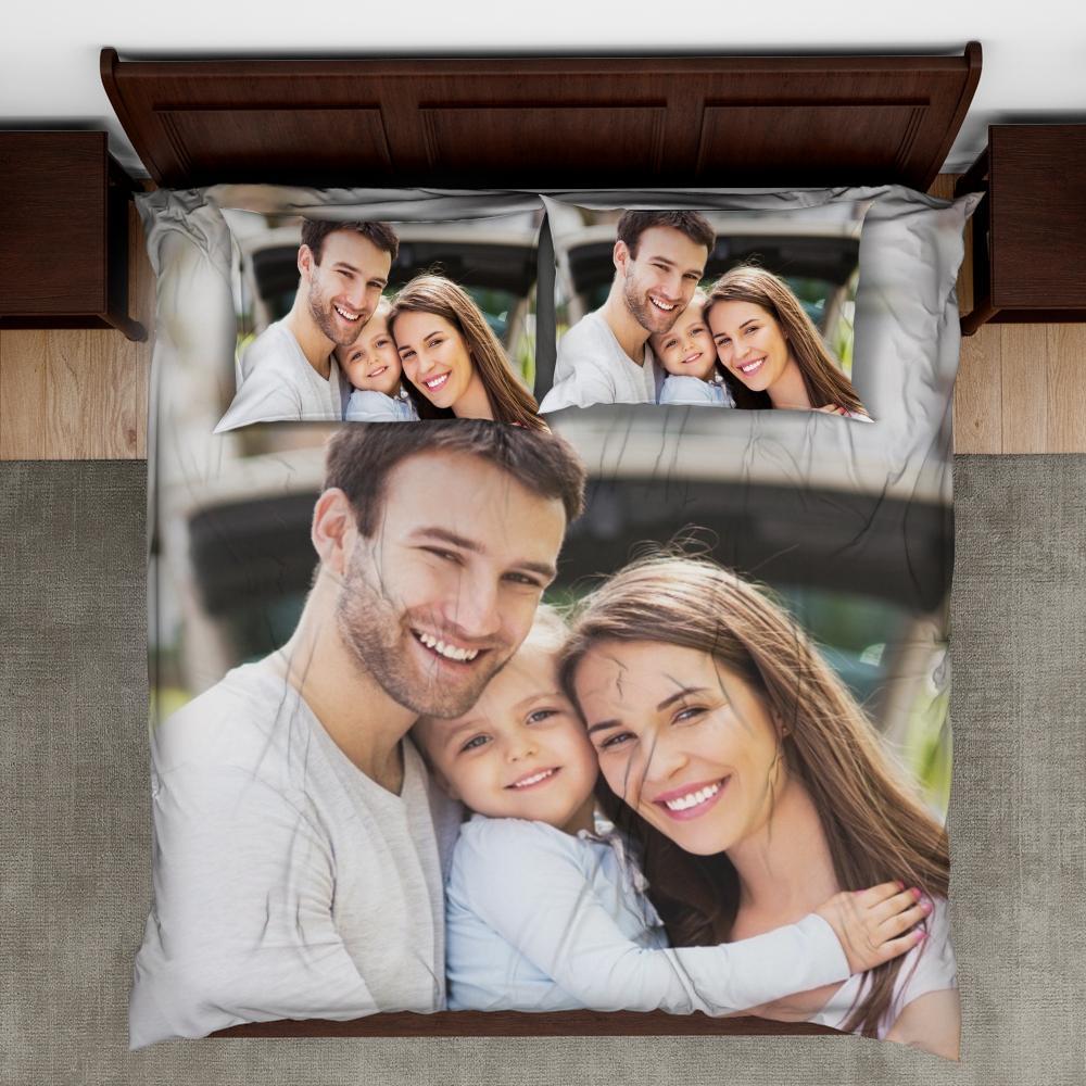 Mother's Day Gift Custom Duvet Cover Bedding Sheets Personalized Photo Duvet Cover & Pillow